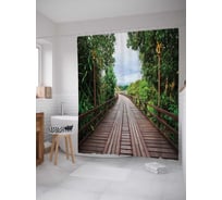 Штора (занавеска) для ванной JoyArty "Неизвестная дорожка" из сатена, 180х200 см с крючками, sc_16763