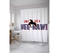 Штора (занавеска) для ванной JoyArty "Опытный всадник" из сатена, 180х200 см с крючками, sc_10226