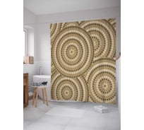 Штора (занавеска) для ванной JoyArty "Аборигенная картина многоточия" из сатена, 180х200 см sc_378386