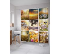 Штора (занавеска) для ванной JoyArty "Красота весны" из сатена, 180х200 см с крючками, sc_18445