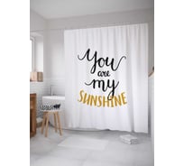 Штора (занавеска) для ванной JoyArty "Солнечная радость" из сатена, 180х200 см с крючками, sc_19576