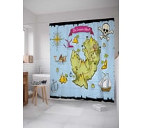 Штора (занавеска) для ванной JoyArty "Вперед за сокровищами" из сатена, 180х200 см с крючками, sc_19205