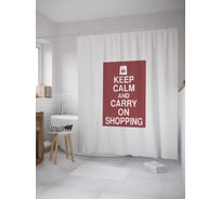 Штора (занавеска) для ванной JoyArty "Шоппинг в удовольствие" из сатена, 180х200 см с крючками, sc_143877