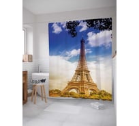 Штора (занавеска) для ванной JoyArty "Франция согревает" из сатена, 180х200 см с крючками, sc_16225