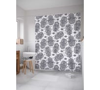 Штора (занавеска) для ванной JoyArty "Рука хамса" из сатена, 180х200 см с крючками, sc_19283