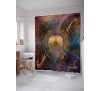 Штора (занавеска) для ванной JoyArty "Смысл жизни" из сатена, 180х200 см с крючками, sc_18185