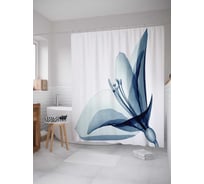 Штора (занавеска) для ванной JoyArty "Крупный цветок" из сатена, 180х200 см с крючками, sc_14452