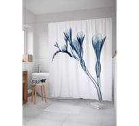 Штора (занавеска) для ванной JoyArty "Обаятельные лепестки" из сатена, 180х200 см с крючками, sc_14467