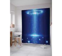 Штора (занавеска) для ванной JoyArty "Инопланетный портал" из сатена, 180х200 см с крючками, sc_19614