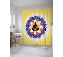 Штора (занавеска) для ванной JoyArty "Медитация на лепестках" из сатена, 180х200 см с крючками, sc_14799