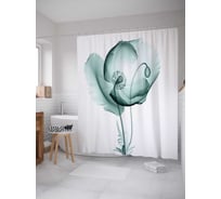 Штора (занавеска) для ванной JoyArty "Цветочная иллюзия" из сатена, 180х200 см с крючками, sc_14444