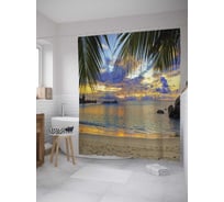 Штора (занавеска) для ванной JoyArty "Райское место" из сатена, 180х200 см с крючками, sc_10370