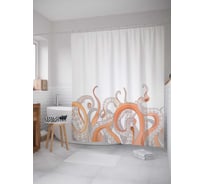 Штора (занавеска) для ванной JoyArty "Щупальцы выше" из сатена, 180х200 см с крючками, sc_15063