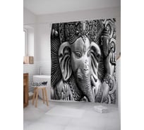 Штора (занавеска) для ванной JoyArty "Скульптура Ганеши" из сатена, 180х200 см с крючками, sc_19225