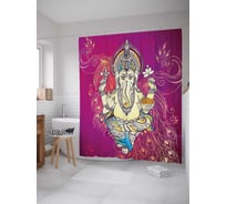 Штора (занавеска) для ванной JoyArty "Слон мудрости" из сатена, 180х200 см с крючками, sc_16860