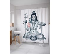 Штора (занавеска) для ванной JoyArty "Кумари приветствует" из сатена, 180х200 см с крючками, sc_19252