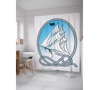 Штора (занавеска) для ванной JoyArty "Морские узлы" из сатена, 180х200 см с крючками, sc_12556