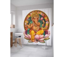 Штора (занавеска) для ванной JoyArty "Индийская религия" из сатена, 180х200 см с крючками, sc_19226