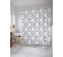 Штора (занавеска) для ванной JoyArty "Вьющаяся плитка" из сатена, 180х200 см с крючками, sc_24103