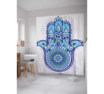 Штора (занавеска) для ванной JoyArty "Волшебный амулет" из сатена, 180х200 см с крючками, sc_19273