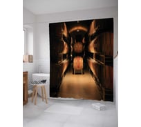 Штора (занавеска) для ванной JoyArty "Винный погреб" из сатена, 180х200 см с крючками, sc_14844