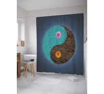 Штора (занавеска) для ванной JoyArty "Реалистичный инь ян" из сатена, 180х200 см с крючками, sc_14802