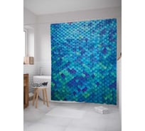 Штора (занавеска) для ванной JoyArty "Мелкие чешуйки" из сатена, 180х200 см с крючками, sc_2393