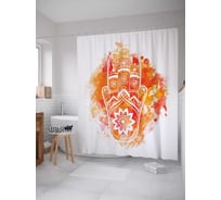 Штора (занавеска) для ванной JoyArty "Призрачная хамса" из сатена, 180х200 см с крючками, sc_19268