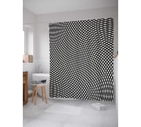 Штора (занавеска) для ванной JoyArty "Иллюзорная сеть" из сатена, 180х200 см с крючками, sc_16970