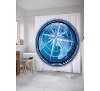 Штора (занавеска) для ванной JoyArty "Холодный глобус" из сатена, 180х200 см с крючками, sc_14176