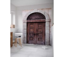 Штора (занавеска) для ванной JoyArty "Классическая дверца" из сатена, 180х200 см с крючками, sc_16405