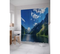 Штора (занавеска) для ванной JoyArty "Небесная река между гор" из сатена, 180х200 см с крючками, sc_15213