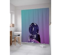 Штора (занавеска) для ванной JoyArty "В открытом космосе" из сатена, 180х200 см sc_378431