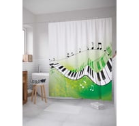 Штора (занавеска) для ванной JoyArty "Клавишный мост" из сатена, 180х200 см с крючками, sc_12692