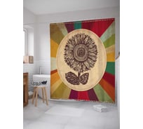 Штора (занавеска) для ванной JoyArty "Цветочный подарок" из сатена, 180х200 см с крючками, sc_2567