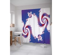 Штора (занавеска) для ванной JoyArty "Фрактал Мандельброта" из сатена, 180х200 см с крючками, sc_16979