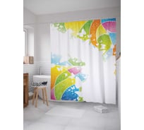 Штора (занавеска) для ванной JoyArty "Радужное явление" из сатена, 180х200 см с крючками, sc_16975