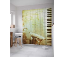 Штора (занавеска) для ванной JoyArty "Начинается песня" из сатена, 180х200 см с крючками, sc_14215