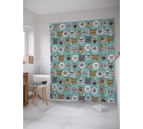 Штора (занавеска) для ванной JoyArty "Кошачьи советы" из сатена, 180х200 см с крючками, sc_25654