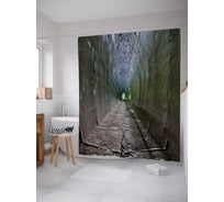 Штора (занавеска) для ванной JoyArty "Подземный тоннель" из сатена, 180х200 см с крючками, sc_17844