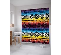 Штора (занавеска) для ванной JoyArty "Радужные африканские знаки" из сатена, 180х200 см с крючками, sc_16928
