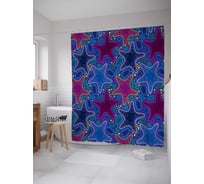 Штора (занавеска) для ванной JoyArty "Морские звезды" из сатена, 180х200 см с крючками, sc_19291