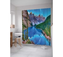 Штора (занавеска) для ванной JoyArty "Дивная ледяная река" из сатена, 180х200 см с крючками, sc_15210