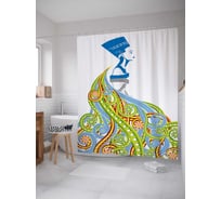 Штора (занавеска) для ванной JoyArty "Египетская царица с лентами" из сатена, 180х200 см с крючками, sc_15224