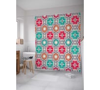 Штора (занавеска) для ванной JoyArty "Цветы мечтателя" из сатена, 180х200 см с крючками, sc_17014