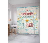 Штора (занавеска) для ванной JoyArty "Иногда нужна магия" из сатена, 180х200 см с крючками, sc_18187