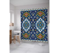 Штора (занавеска) для ванной JoyArty "Восточный узор" из сатена, 180х200 см с крючками, sc_25289