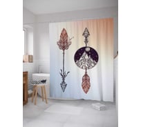 Штора (занавеска) для ванной JoyArty "Стрелы фантазий" из сатена, 180х200 см с крючками, sc_19341