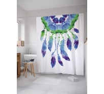 Штора (занавеска) для ванной JoyArty "Красочный защитник сна" из сатена, 180х200 см с крючками, sc_13954