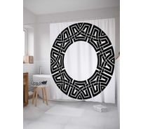 Штора (занавеска) для ванной JoyArty "Узор отличия" из сатена, 180х200 см с крючками, sc_16887